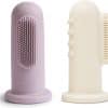 Mushie Vingertandenborstel Baby Soft Lilac + Ivory